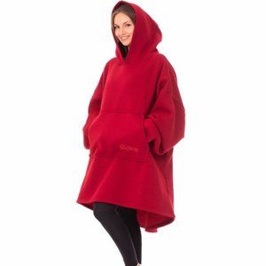 The Hoodie Oversized Knit Sweatshirt Burgundy